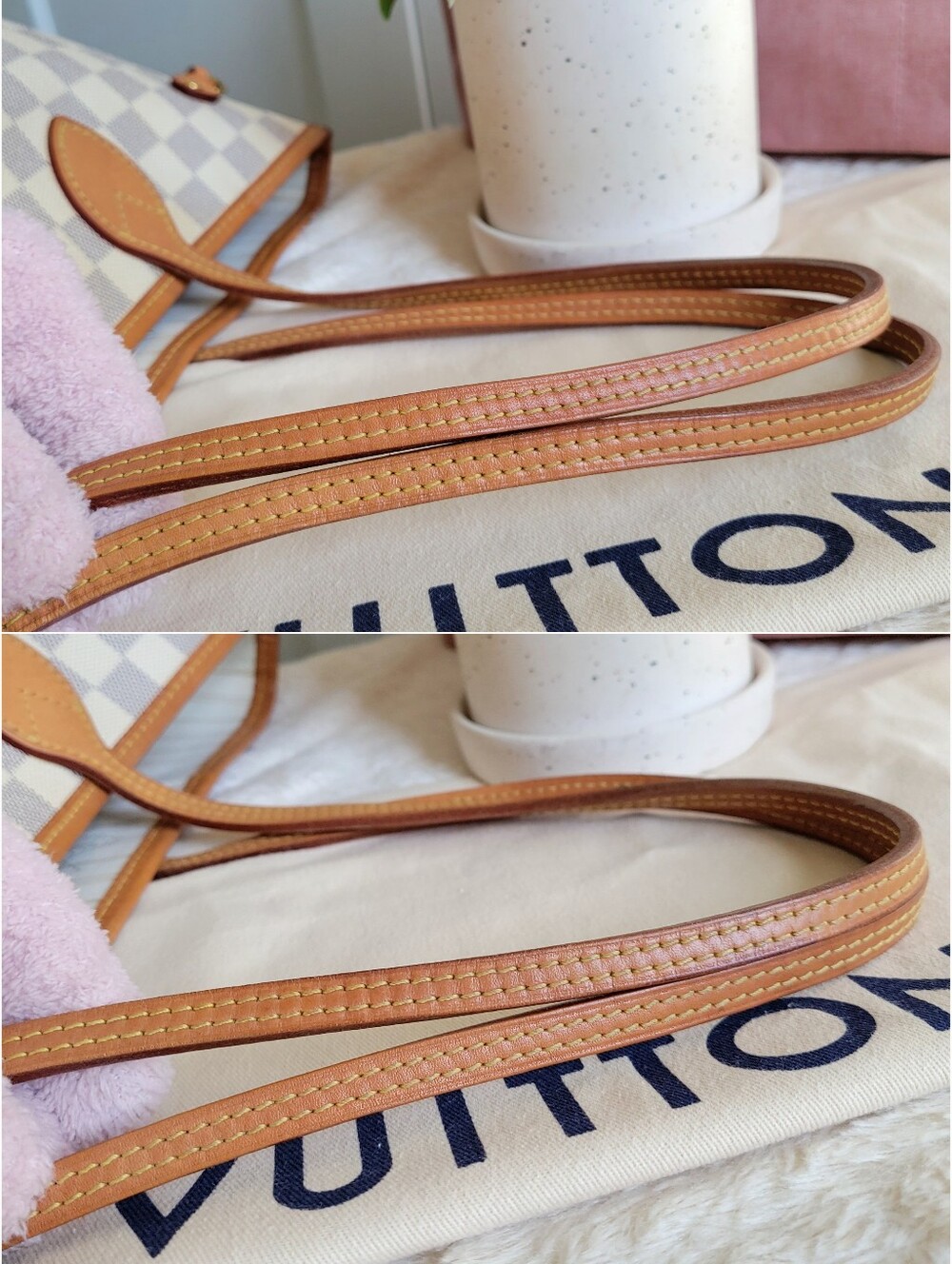 💕BEAUTIFUL Louis Vuitton Tote Bag Neverfull MM Damier AZUR - Microchipped - Picture 6 of 17